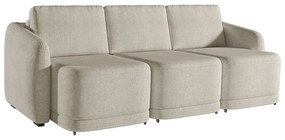 Sofá Cama Modulado Retrátil e Reclinável Decorativo Varsóvia 306cm Bouclê Bege G33 - Gran Belo