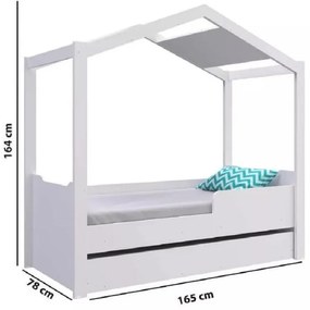 Mini Cama Montessoriana Com cama Auxiliar Branca BY740