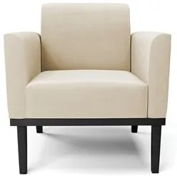 Poltrona Base Madeira Preto Kit 2 Maressa Suede Bege - Ibiza