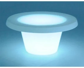 Mesa de Centro 80x39 cm Cona Lumiere Transparente Iluminada com Lâmpada Led em Polietileno Tramontina 92720111