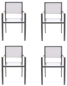 Kit 4 Cadeiras Área Externa com Tela Mesh Mangue de Alumínio Amêndoa/Bege G56 - Gran Belo