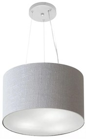 Lustre Luminária Pendente Cupula em Tecido MD-39801 - Bivolt - Para 3-Lâmpadas E27 - Lustres Vivare