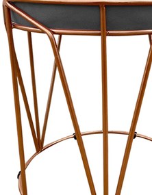 Puff Multiuso com Mesa Babu 2 em 1 Suede Grafite Base Cobre - D'Rossi