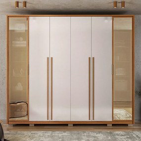 Guarda Roupa Casal Galeno 265cm com 6 Portas e 6 Gavetas em MDF Freijo/OffWhite G11- Gran Belo