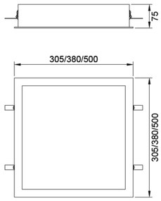 Embutido Ayla 38X38Cm Led 24,4W Bivolt | Usina 19045/38 (MR-T - Marrom Texturizado, 4000k)
