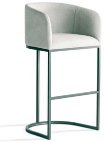 Banqueta Nayani Estofada Base Aço Carbono Pintura Metalizada