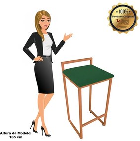 BANQUETA ALTA LAVINIA SUEDE VERDE BASE C