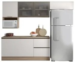 Armário de Cozinha CP02 e Tampo Grace Carvalho Oak/Off White Z44 - Mpo