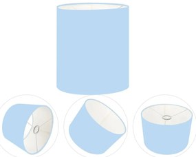 Cúpula Abajur Cilíndrica Cp-7001 Ø13x15cm - Azul Bebê