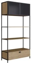 Estante Livreiro 2 Portas 1 Gaveta Estilo Industrial York Hanover/Pret