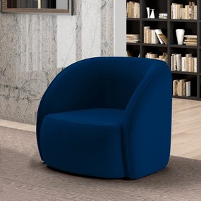 Poltrona Decorativa Sala de Estar Clarke Veludo Azul G45 - Gran Belo