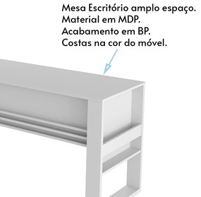 Mesa com Aplique para Escritório Home Office ME4146 MDP Branco G69 - Gran Belo
