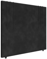 Cabeceira Cama Box Queen 160cm Estofada Rama Veludo Preto Z04 - Mpozen