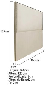 Cabeceira Queen Bali P02 160 cm para cama Box Corano - ADJ Decor