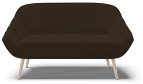 Namoradeira 02 Lugares Giovana Suede Marrom Pés Palito Natural - D'Rossi