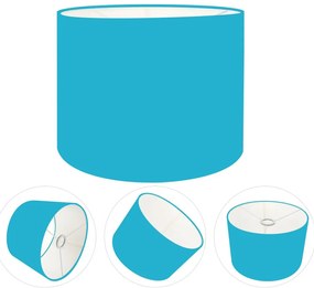Cúpula Abajur Cilíndrica Cp-8014 Ø35x21cm Azul Turquesa