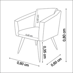 Poltrona San Marino Decorativa Suede Bege