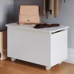 Caixa Organizadora Brinquedos com Rodízio Juno Branco A05  - Mpozenato