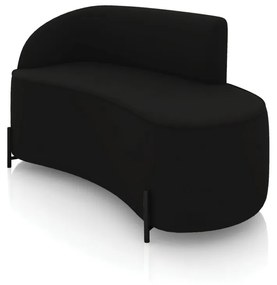 Sofá 2 Lugares Orgânico 140cm Pé Ferro Preto Morgan Veludo D03 - D'Rossi - Preto