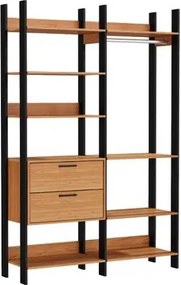 Closet em MDF 1 Cabideiro 2 Gavetas Freijó/Preto Fosco 146 cm TW403 JPF Dalla Costa