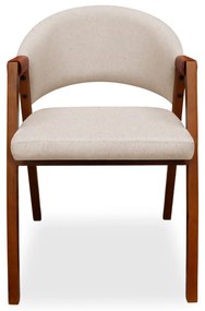 Poltrona Decorativa Suellen Linho Marrom