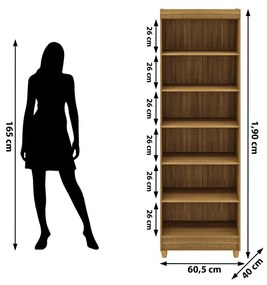 Armário Multiuso 61cm Alto 2 Portas Prateleiras Guiné V01 - D'Rossi - Naturale e Brisa