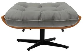 Puff Giratório Costela Suede Base Giratória Preto - D'Rossi - Grafite