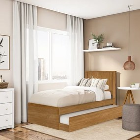 Cama Barcelona Solteiro Com Auxiliar Nature – Tebarrot Móveis