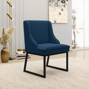 Cadeira Sala de Jantar Industrial Preto kit 6 Liz Bouclê D03 - D'Rossi - Azul