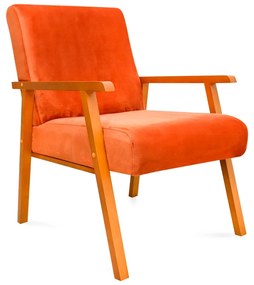 Kit 2 Poltronas Decorativas Alexa Braça de Madeira Veludo Terracota - Sheep Estofados