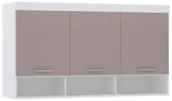 Armário Aéreo Ponte Modulado 145cm Taiga Branco/Cinnamon L01 - Mpozena