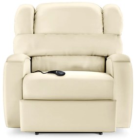 Poltrona do Papai Sala de Cinema Reclinável Kylie Controle Power Elétrico USB PU Bege G23