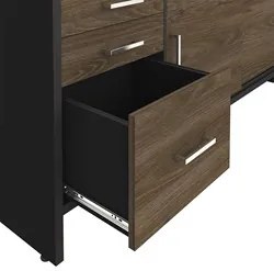Conjunto Escritório 3 Peças Mesa Lado Direito Corp A06 Charuto/Preto -