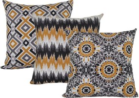 3 Capas Almofadas Hitz Amarelo 43x43cm