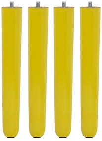 Kit 4 Pés Palito Amarelo 25 cm com Rosca Metal para Móveis D10 - D'Rossi