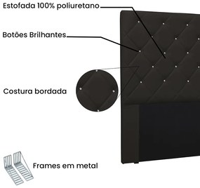 Cabeceira Cama Box Casal King 195cm Tânia Corano Marrom - Sheep Estofados - Marrom