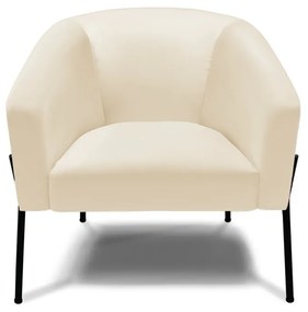 Poltrona Decorativa Pé de Ferro Preto Kit 2 Stella Sintético D03 - D'Rossi - Bege