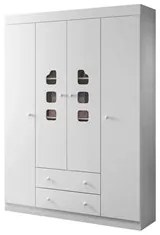 Guarda Roupa Infantil 04 Portas 100% MDF Livia Branco - Phoenix