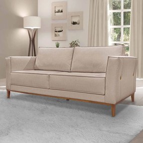 Kit Sofá 3 lugares 190 cm e Poltrona Sala de Estar Recepção Escritório Dinamarca SPZ  Linho - ADJ Decor