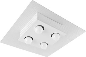 Plafon Sobrepor Quadrado Aluminio Acrilico Monaco - BRANCO