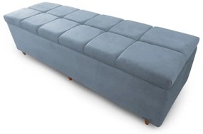 Calçadeira Baú Casal King 195cm Veneza Suede Cinza - Sheep Estofados - Cinza