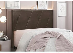 Cabeceira Cama Box Queen 160 cm Aquilla Veludo S04 - D'Rossi - Marrom