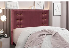 Cabeceira Cama Box Casal 140 cm Gênova Veludo S04 - D'Rossi - Vinho