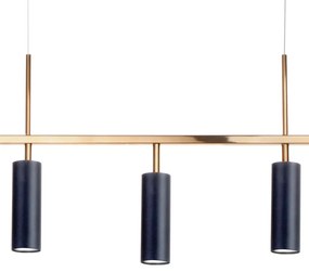 Pendente Pipeline 19X12X100Cm Metal Alumínio 5Xmr11 - Old Artisan Pd-5... (PRETO)