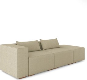Sofá Versátil Sala de Estar Atlanta 318cm Modulado Bouclê Bege Escuro G52 - Gran Belo