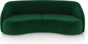 Sofá Decorativo Sala de Estar Bipartido 288cm Clarke Veludo Verde G45 - Gran Belo