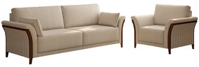 Conjunto Decorativo Poltrona e Sofá 222cm Market Linho Champagne G45 - Gran Belo