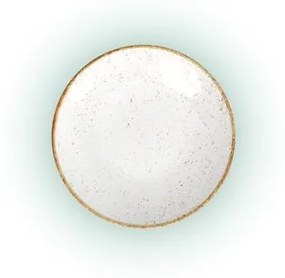 Prato Raso Tramontina Rústico Marrom em Porcelana Decorada 25 cm