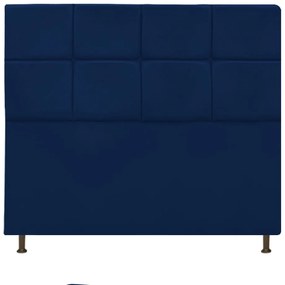 Cabeceira Estofada Damares 160 cm Queen Size Com Botonê Suede Azul Marinho - ADJ Decor