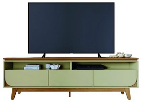 Rack TV 75 Pol 200cm Bancada para Sala Elarin Cumaru/Opala M20 - D'Rossi